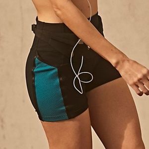 Free People Athletic Shorts in Black and Teal